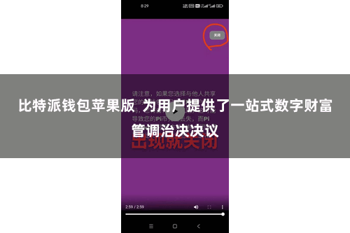 比特派钱包苹果版 为用户提供了一站式数字财富管调治决决议