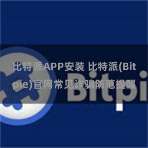 比特派APP安装 比特派(Bitpie)官网常见诈骗防范提醒