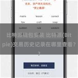 比特派钱包安装 比特派(Bitpie)交易历史记录在哪里查看？